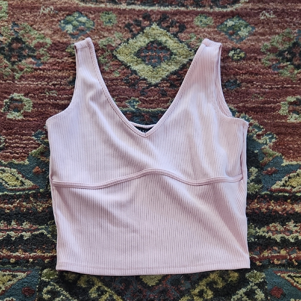 Liz & Sara Light Pink Ribbed Top